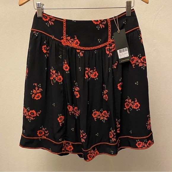 Scotch & Soda NWT Raffia Town Mini Skirt Black Orange Floral Size Small New - Picture 12 of 13